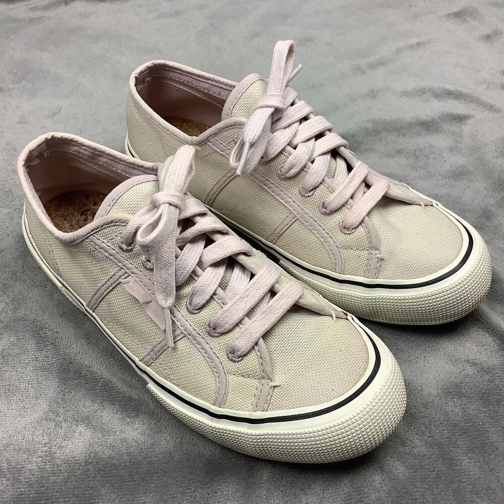 Superga Low Top Classic Sneakers Shoes Women 40 US 9 Tan Lilac Purple Corc Sole